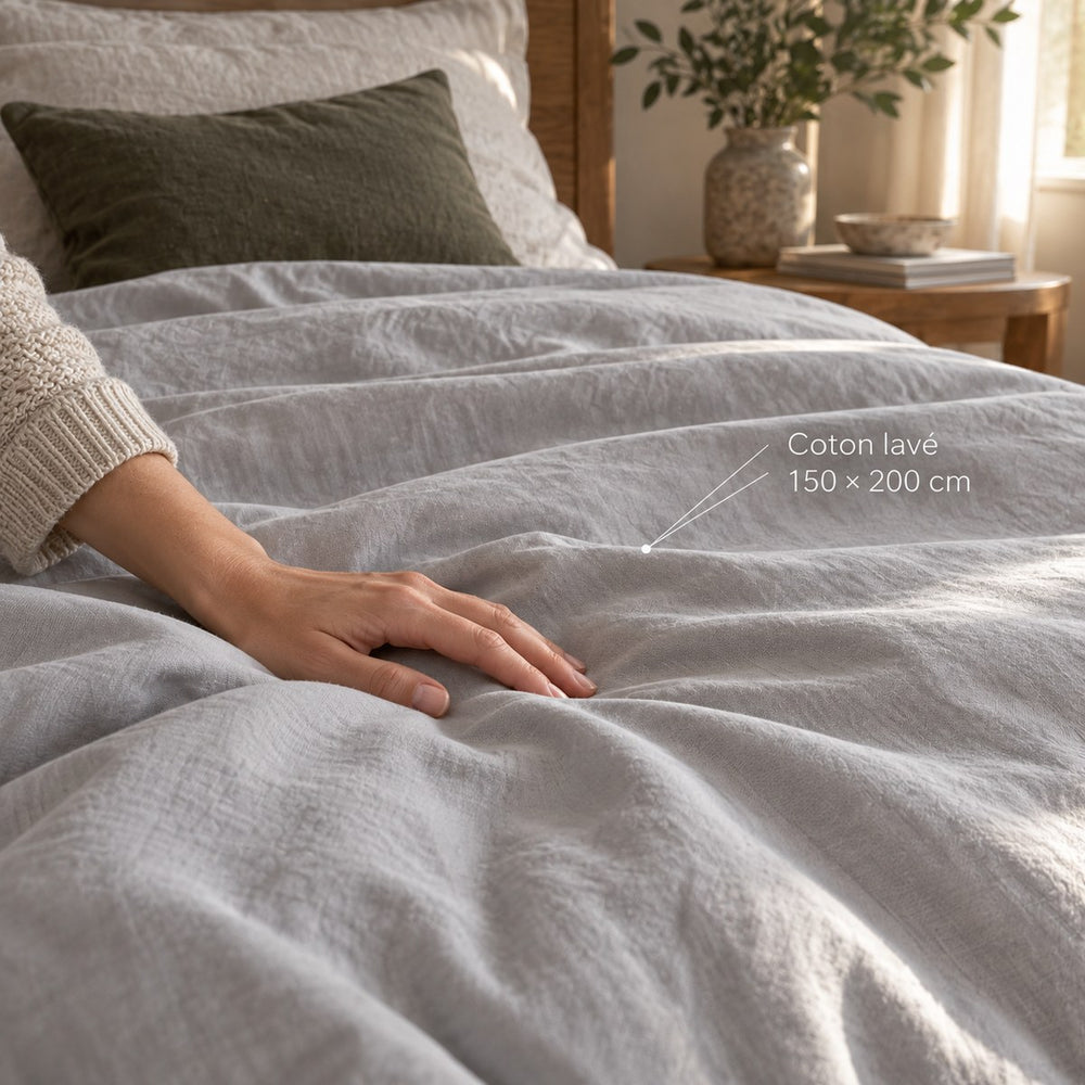 Housse lavable pour couverture lestée — 150 × 200 cm - ho un v2 03 matiere