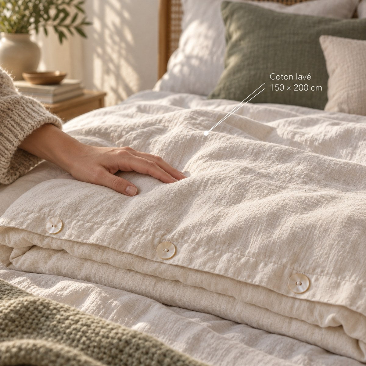 Housse lavable pour couverture lestée — 150 × 200 cm - ho co v2 03 matiere