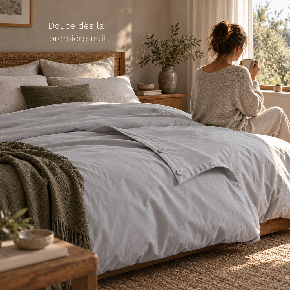 Housse lavable pour couverture lestée — 150 × 200 cm - ho un v2 02 lit
